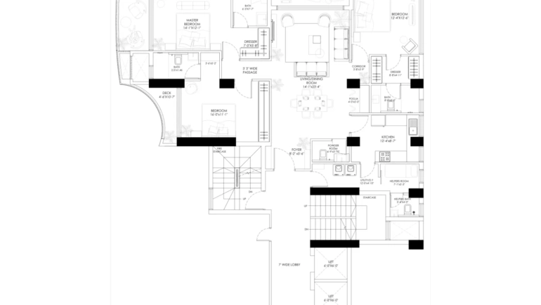 3BHK APARTMENT With Private DECK : ABH-2A